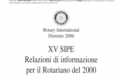 XV SIPE - Relazione di informazione per il Rotariano del 2000