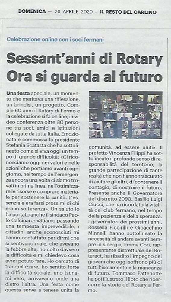 60° del Club - 2020-04-26 - Il Resto del Carlino - 200