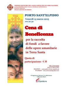 Ordine Equestre Santo Sepolcro - cena beneficenza